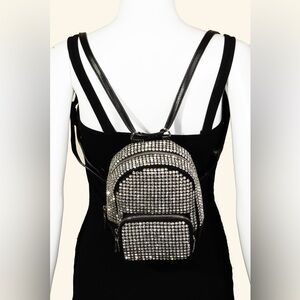 Stylish Silver and Black Women's Backpack